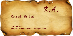 Kazai Antal névjegykártya